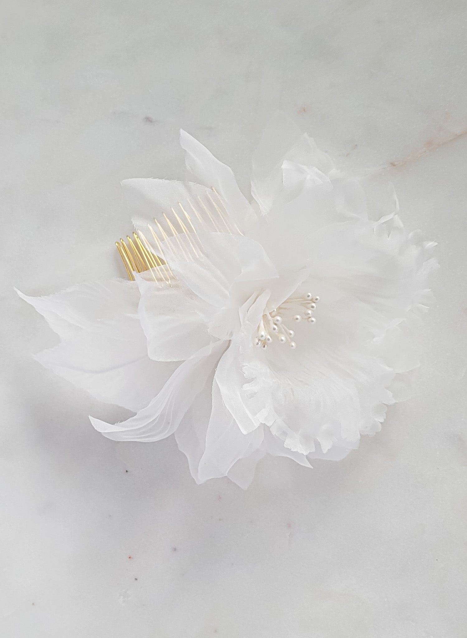 Silk organza iris bridal hair comb - Style #2670
