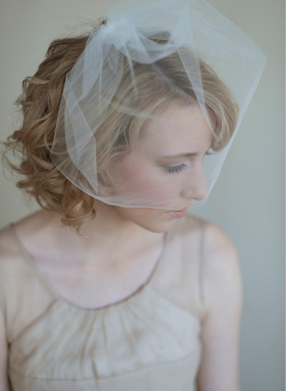 Tulle sheer birdcage veil - Style # 028