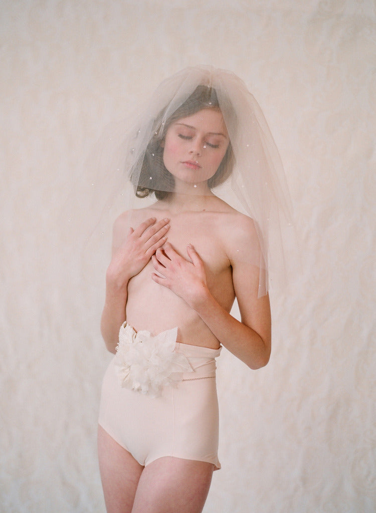 tulle veil with blusher, wedding veil