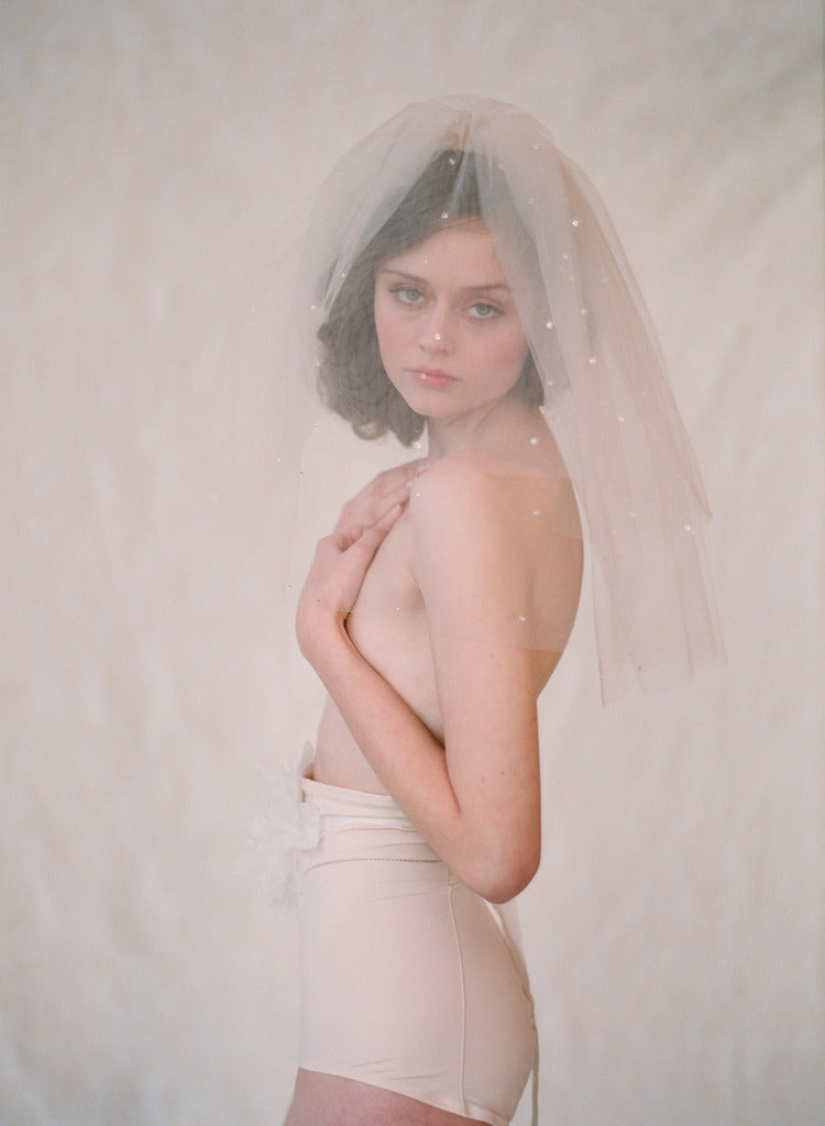 tulle veil with blusher, wedding veil