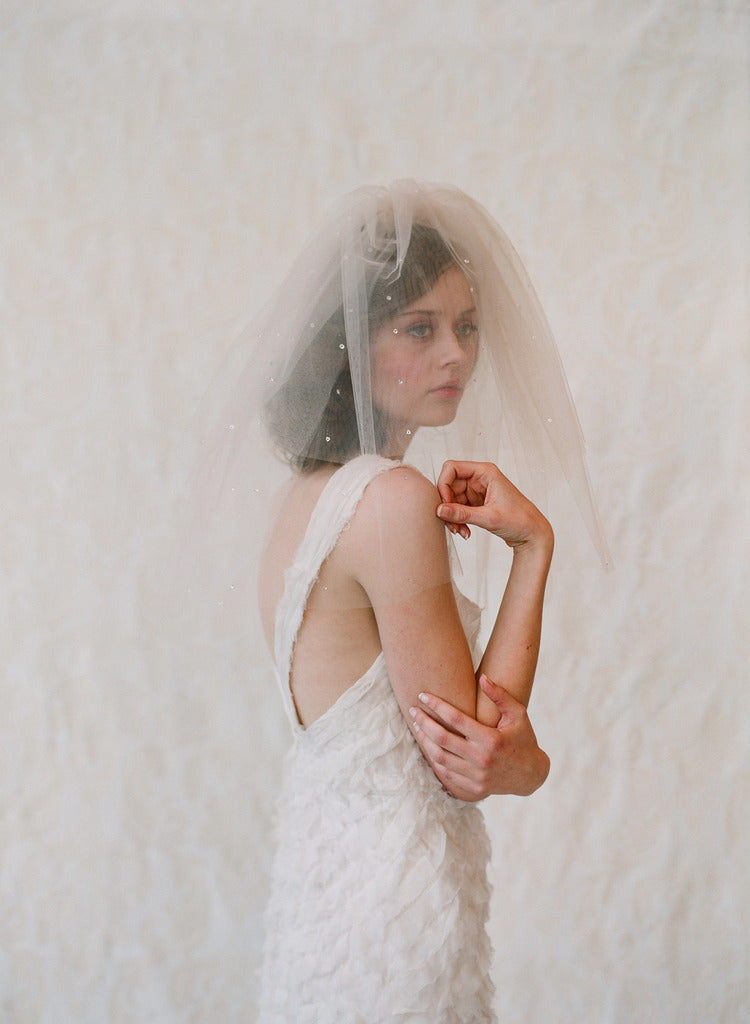 tulle veil with blusher, wedding veil