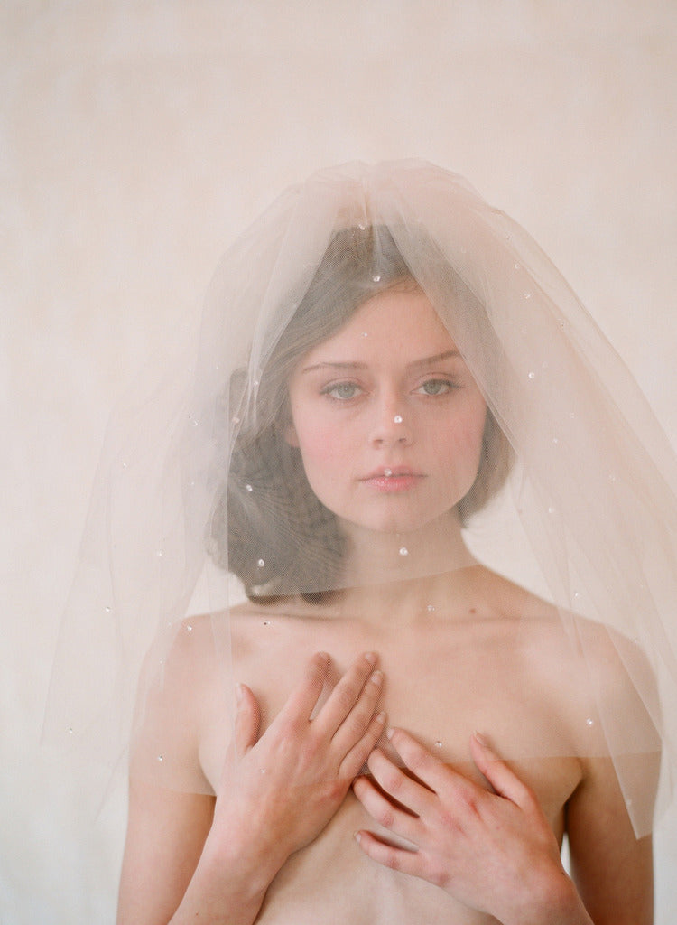tulle veil with blusher, wedding veil