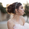 bridal crystal and silk flower hair vine, headband, twigs and honey