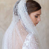 pearl bridal train veil, twigs & honey, wedding veil