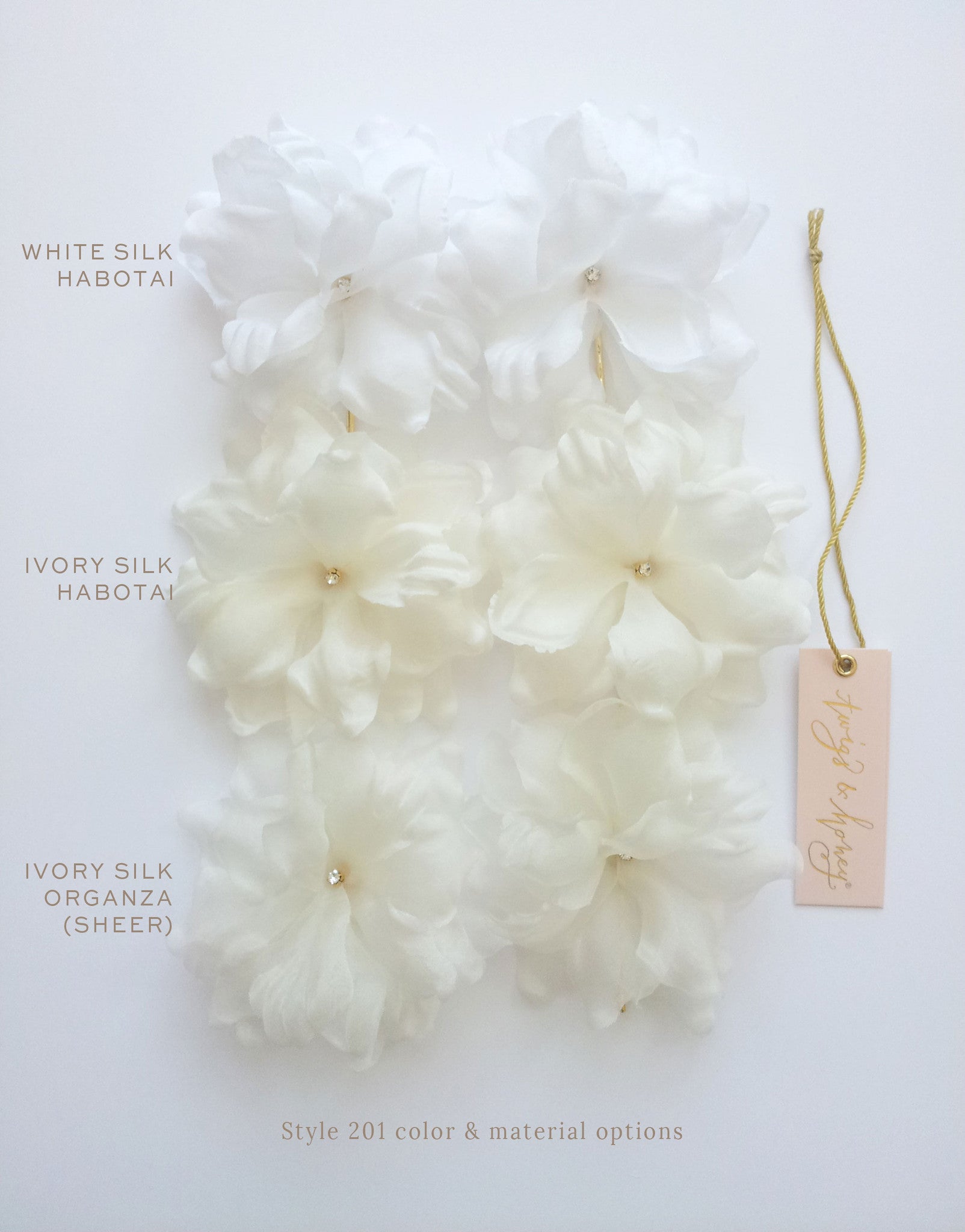 Silk blossom pair, medium - Style #201