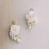 handmade clay rose and crystal bridal drop earrings by twigs & honey