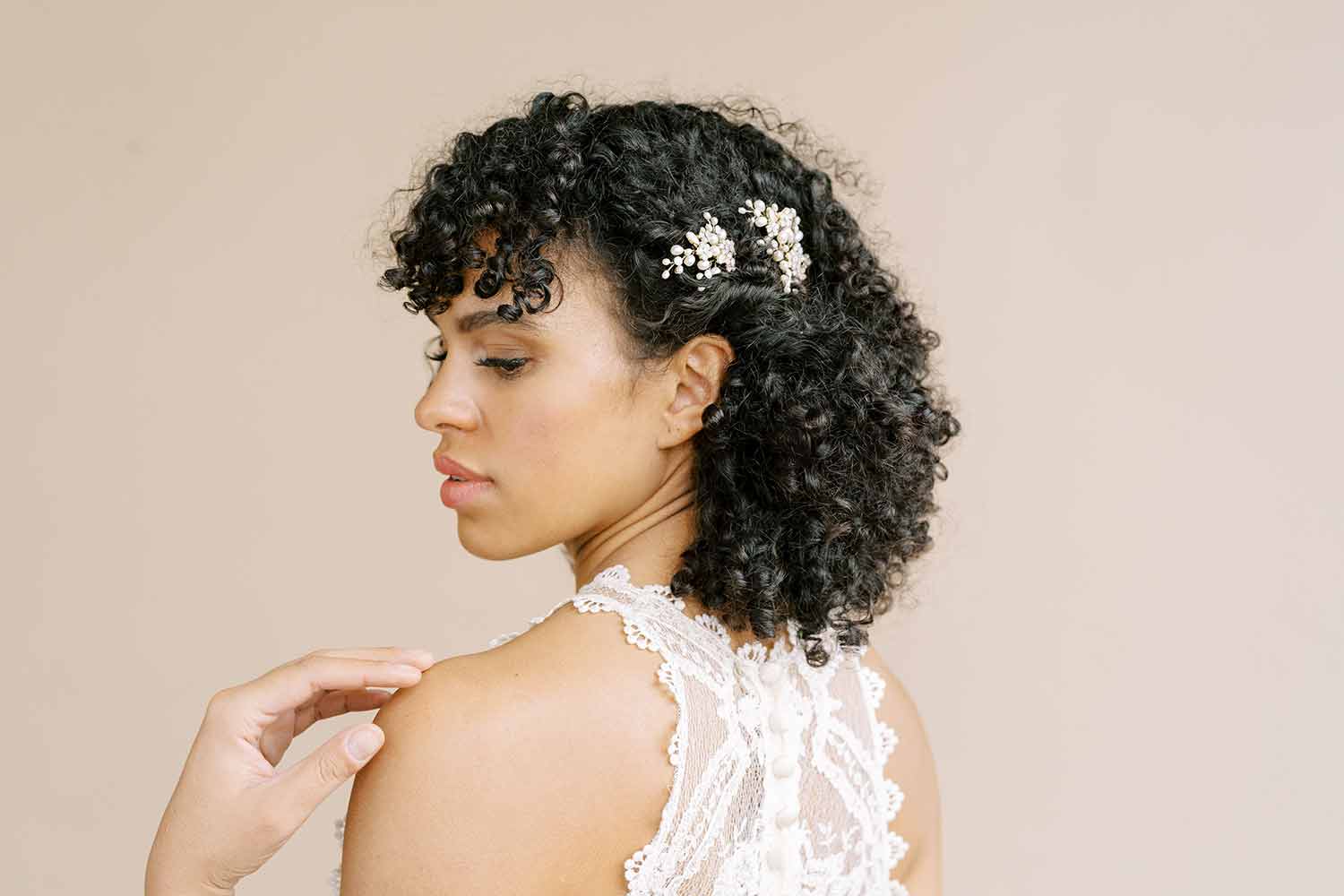 bridal crystal baby's breath hair pins, pearls by twigs and honey