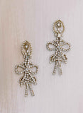crystal bow drop chandelier earrings, bridal, twigs and honey