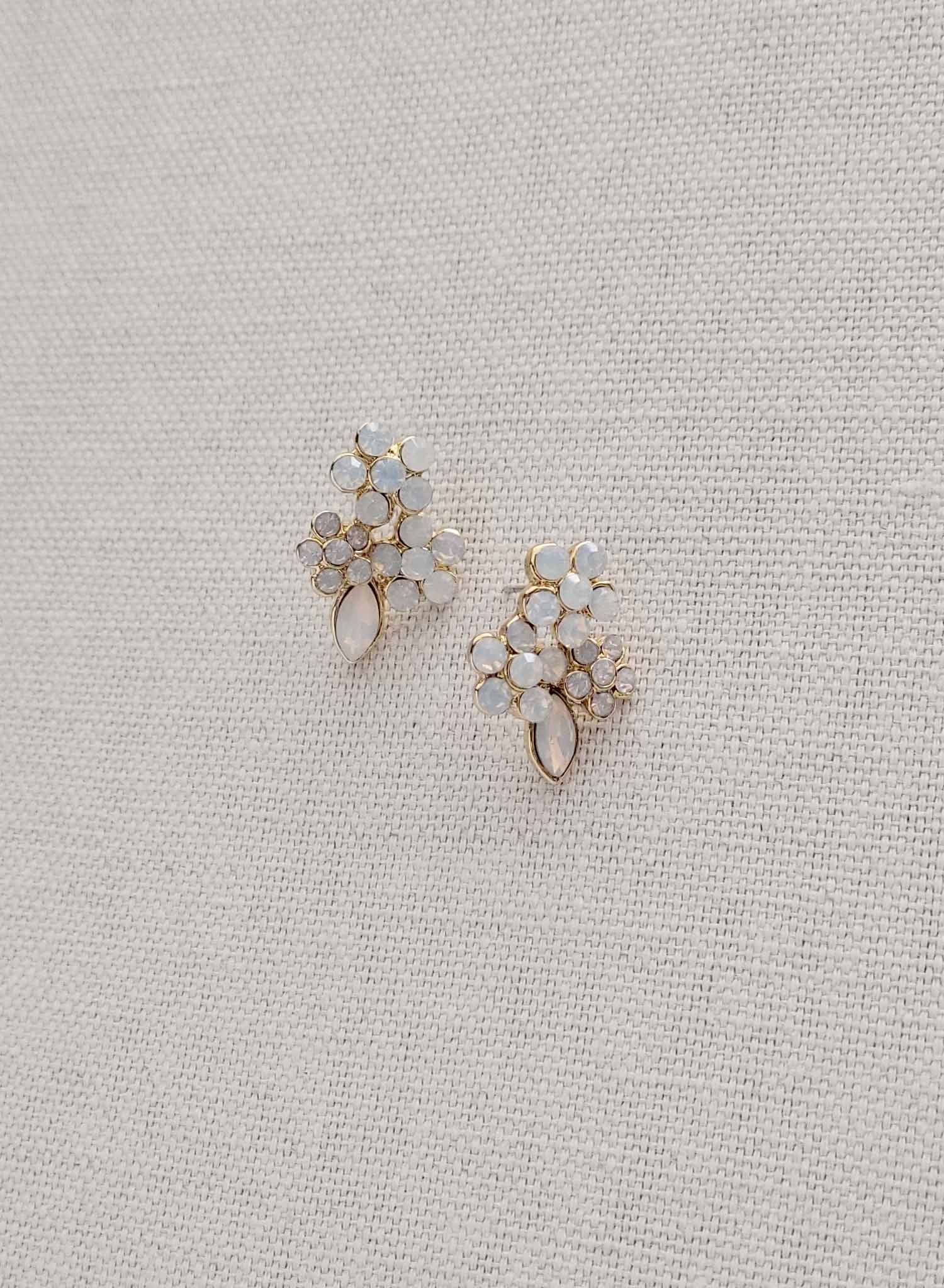small crystal bridal stud, post back earrings by twigs & honey