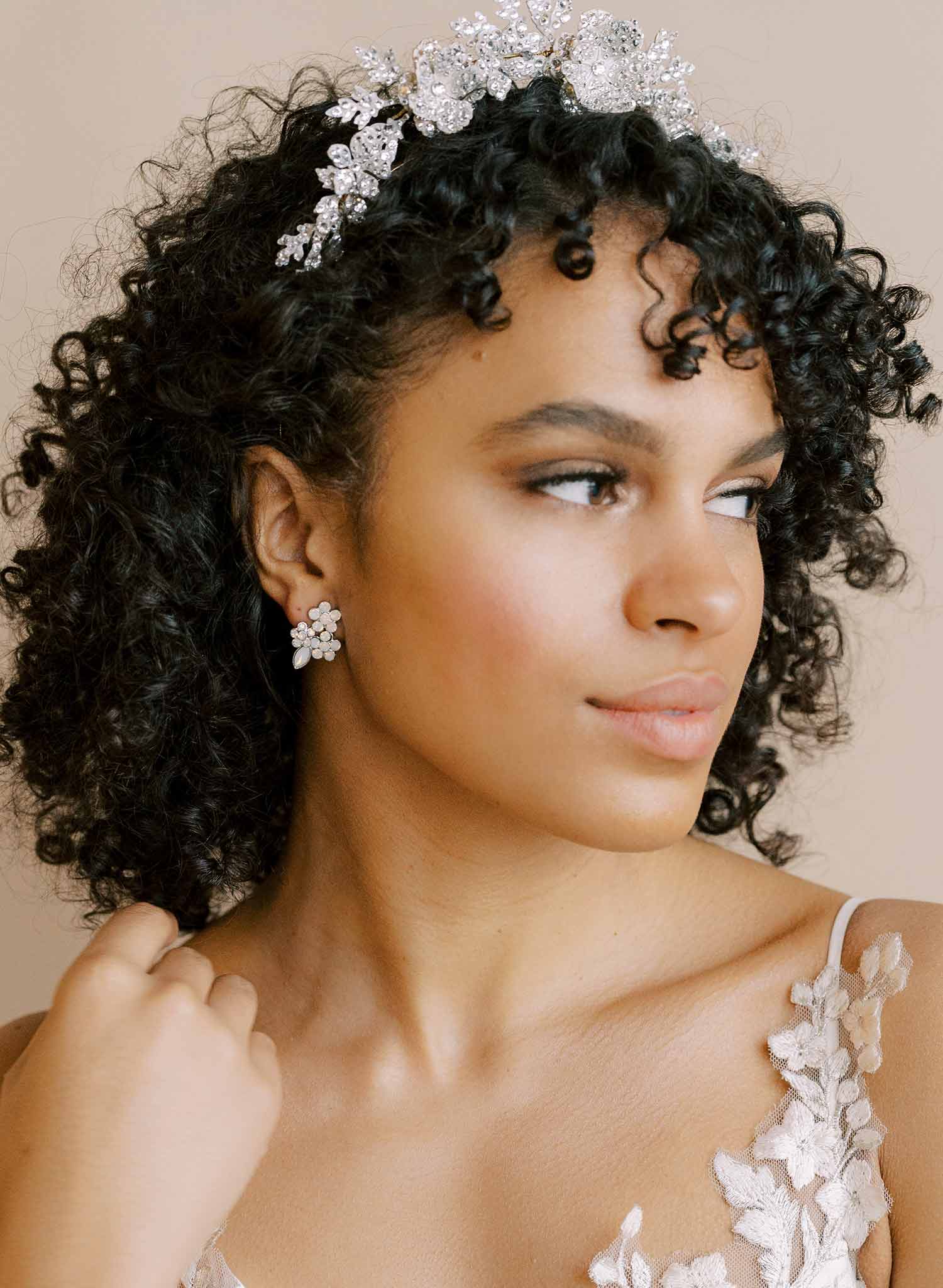 small crystal bridal stud, post back earrings by twigs & honey