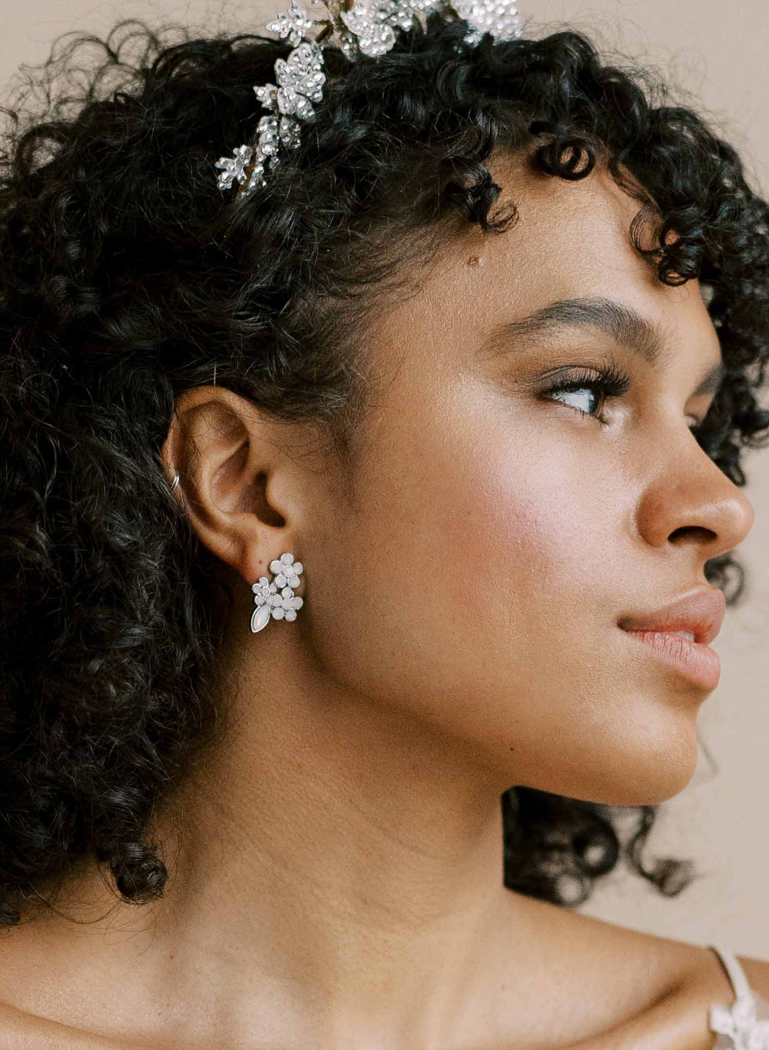small crystal bridal stud, post back earrings by twigs & honey