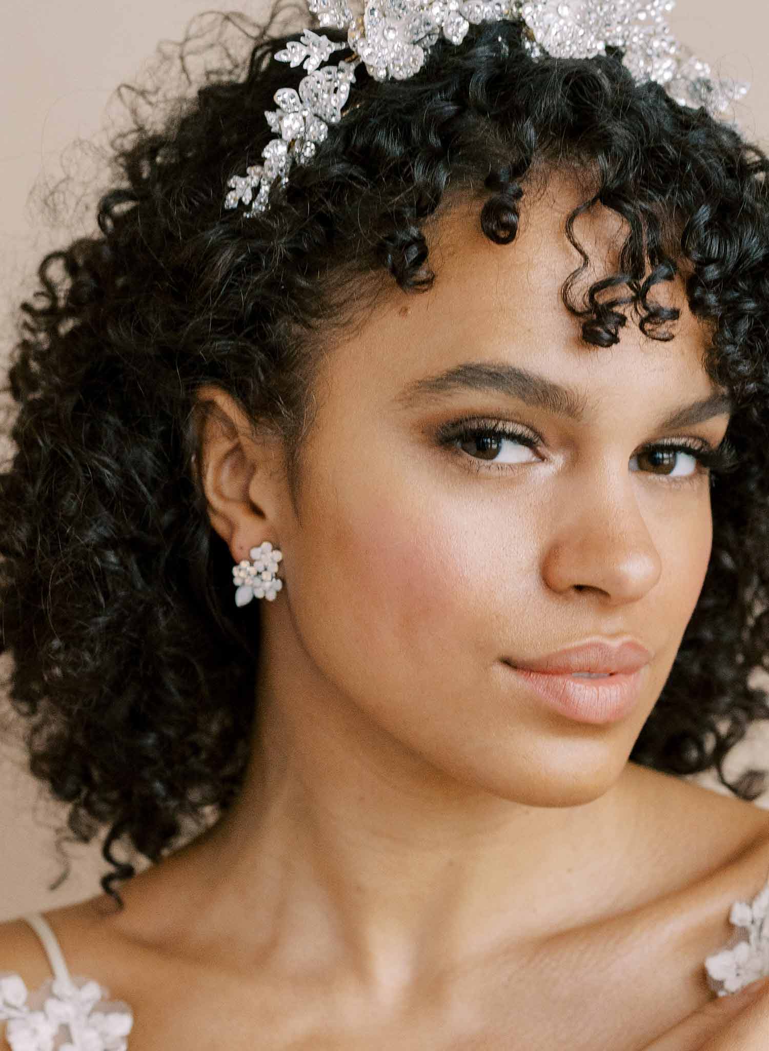small crystal bridal stud, post back earrings by twigs & honey