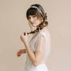 pearl and crystal infinity loop hair vine, sash bridal, by twigs and honey