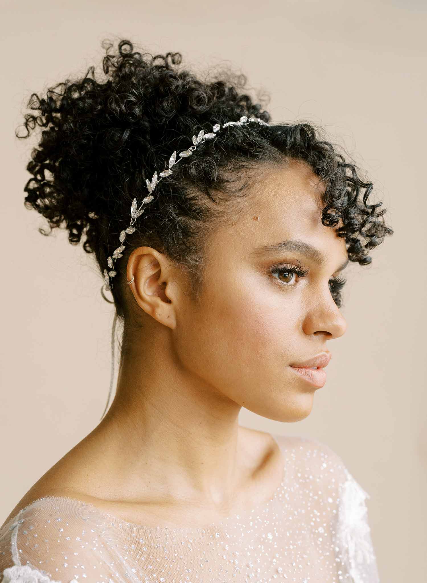 bridal circlet, headpiece with crystals by twigs and honey
