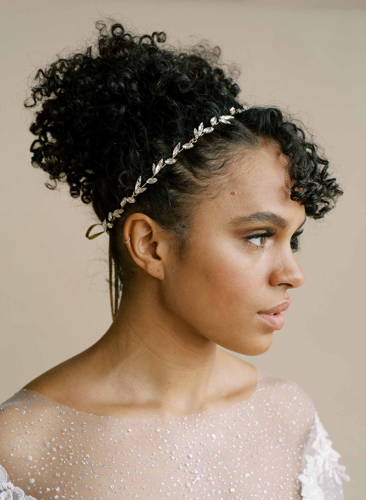 bridal circlet, headpiece with crystals by twigs and honey