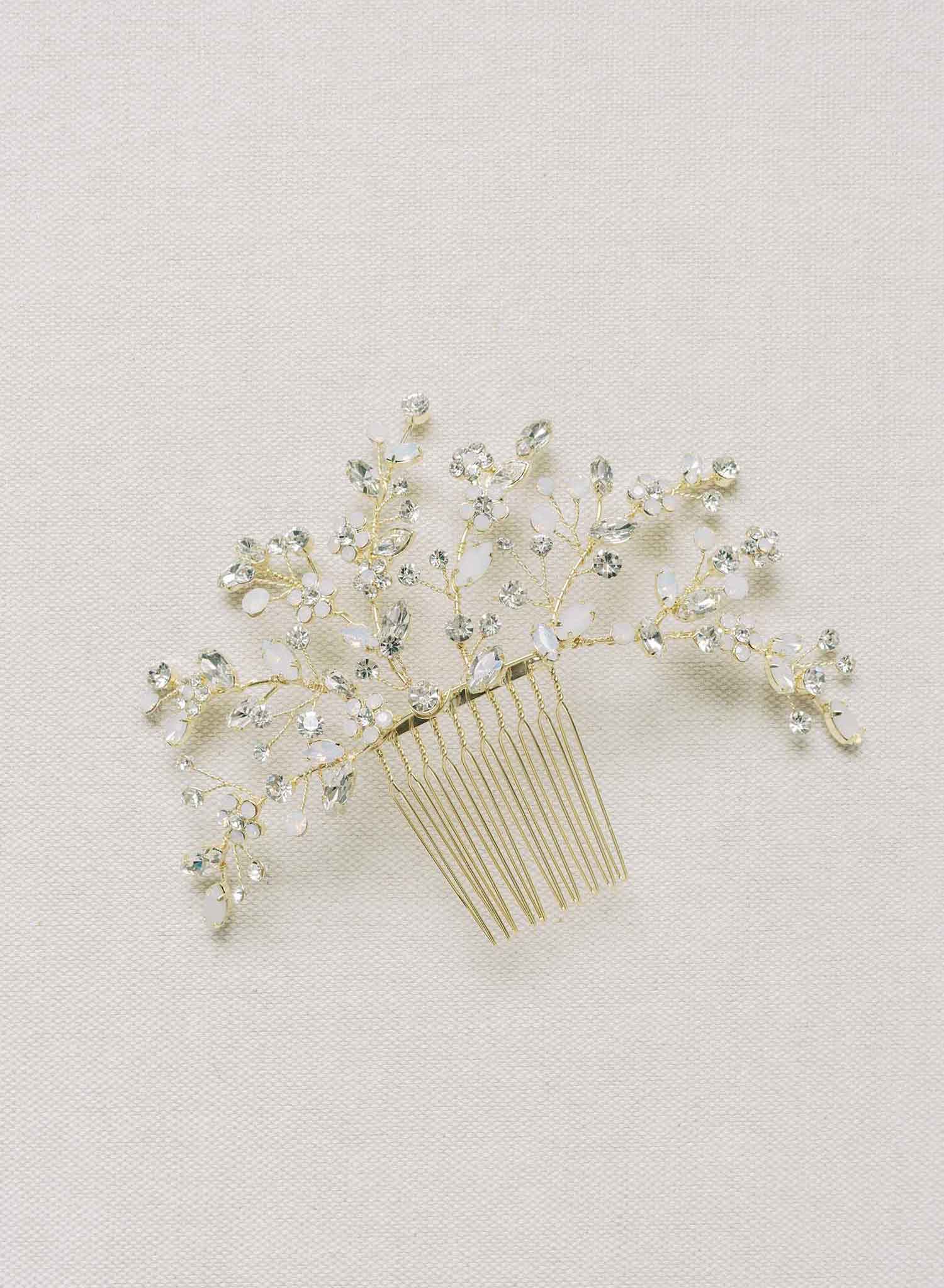 Dancing blossoms crystal spray comb - Style #2145