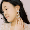 opal crystal bridal chandelier, party earrings by twigs and honey