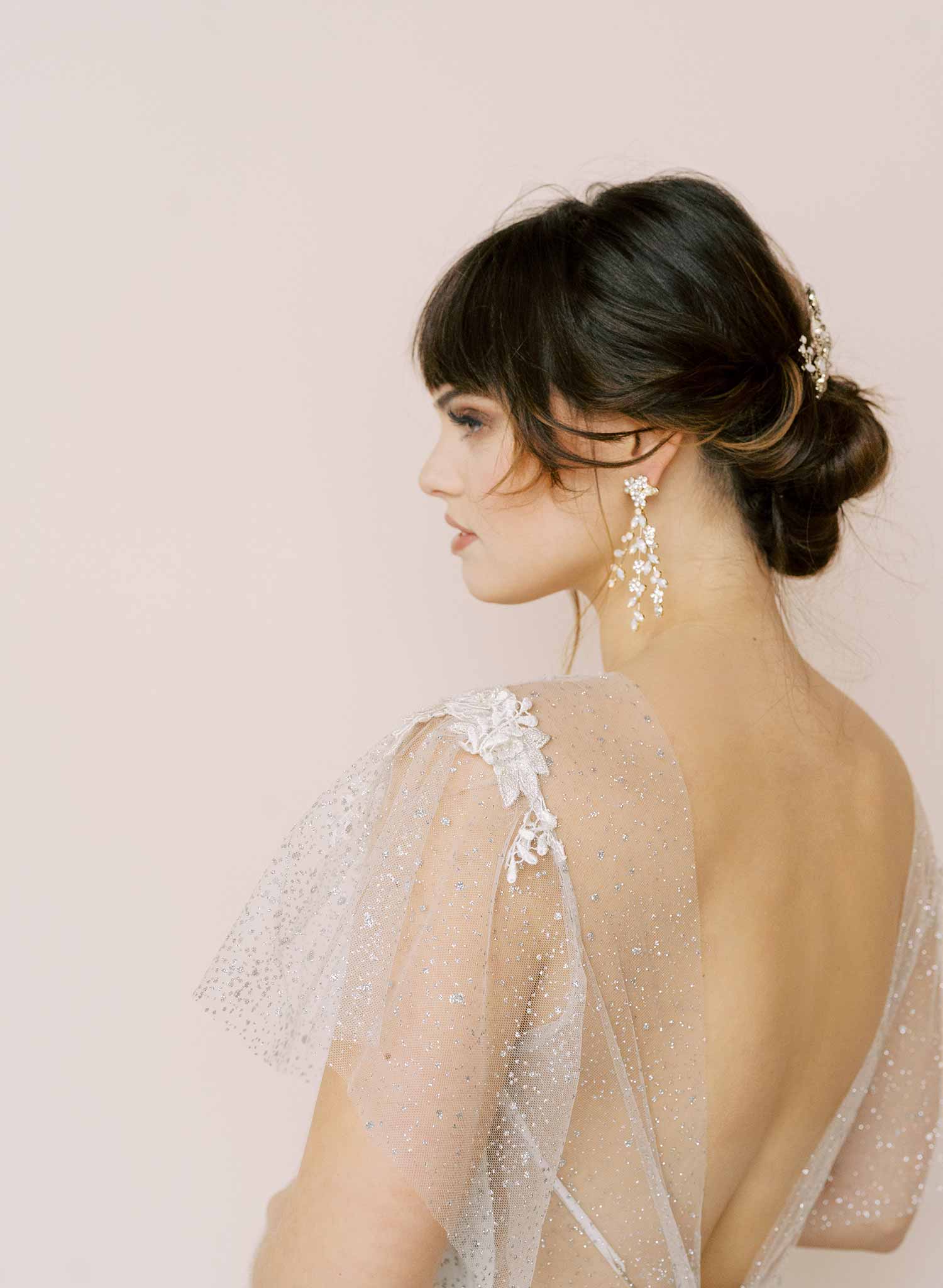 opal crystal bridal chandelier, party earrings by twigs and honey