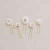 bridal clay flower hair pin set, bobby pins by twigs and honey