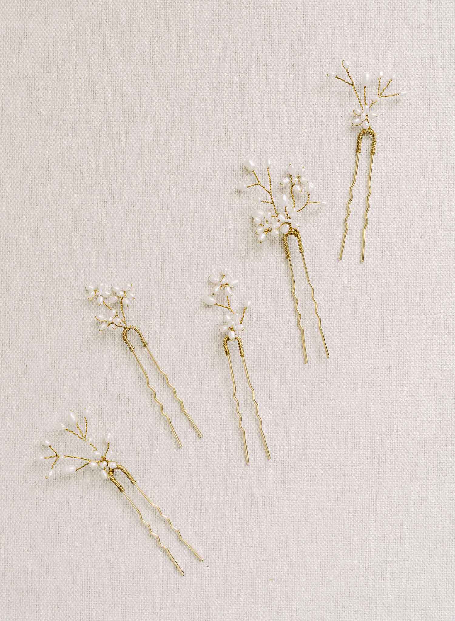 freshwater pearl hair pin set, bobby pins by Twigs and Honey