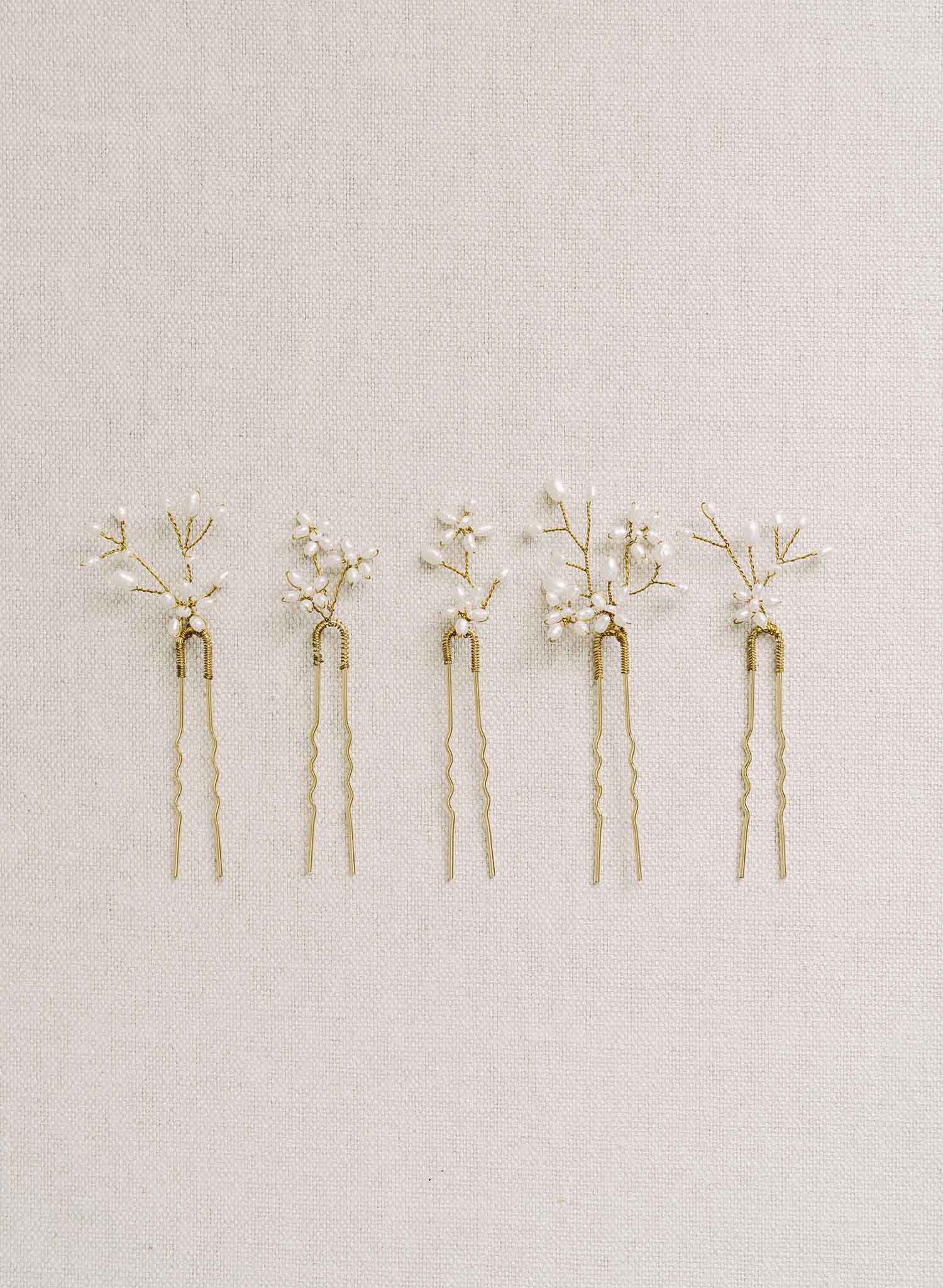 freshwater pearl hair pin set, bobby pins by Twigs and Honey