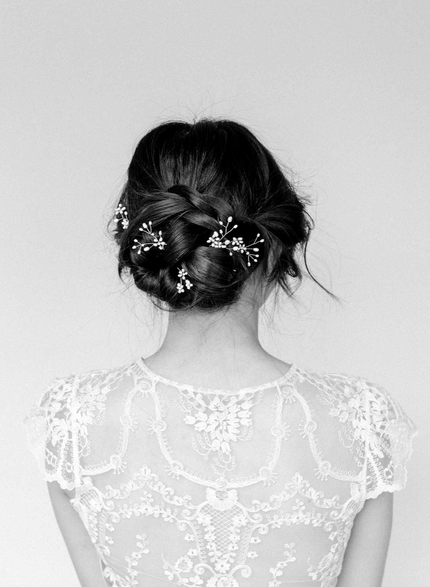 freshwater pearl hair pin set, bobby pins by Twigs and Honey