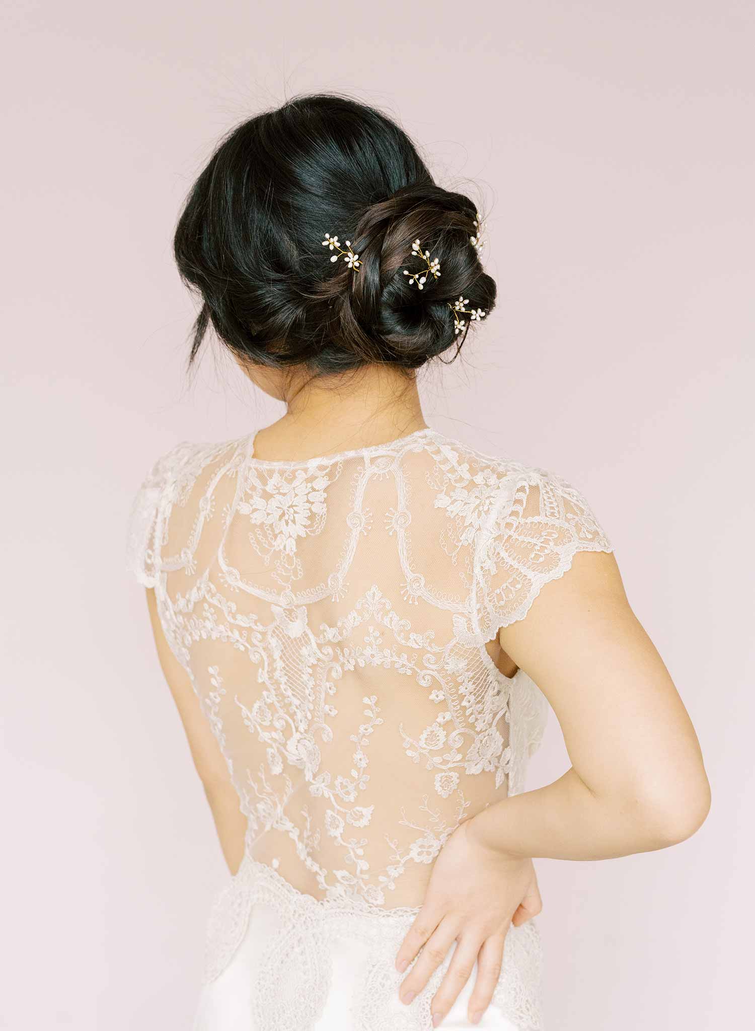 freshwater pearl hair pin set, bobby pins by Twigs and Honey