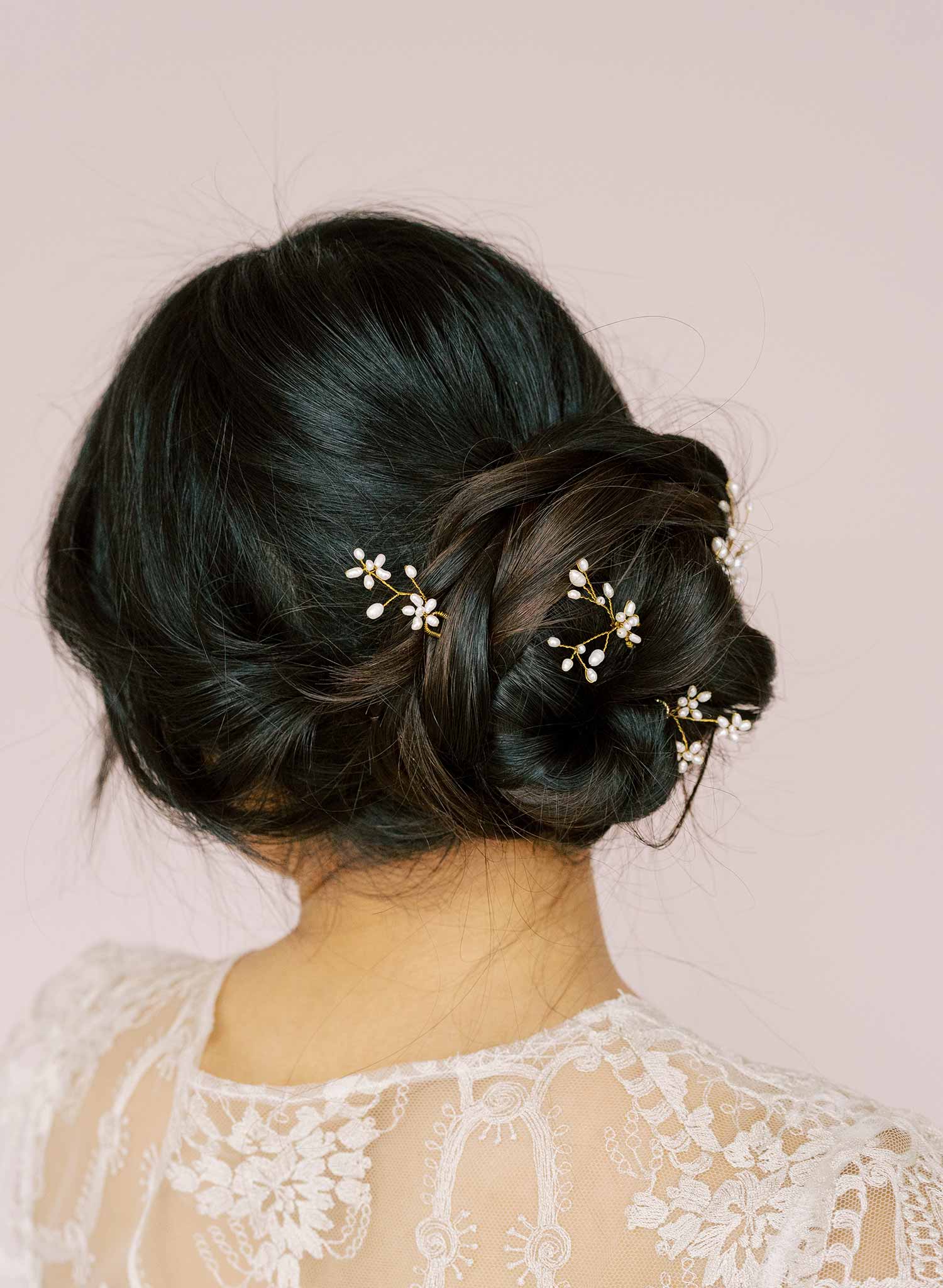 freshwater pearl hair pin set, bobby pins by Twigs and Honey