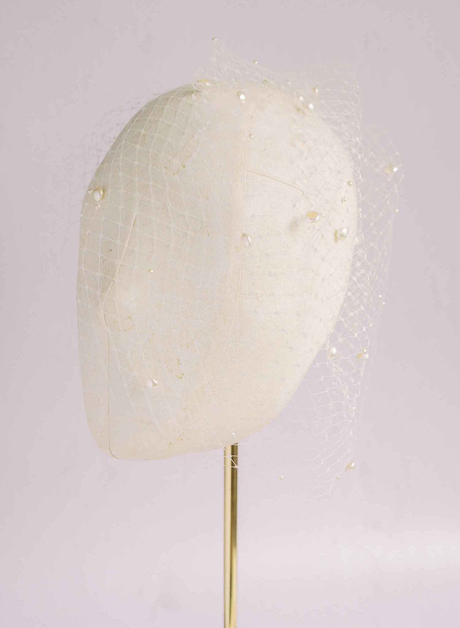 Pearl adorned birdcage veil - Style #2165