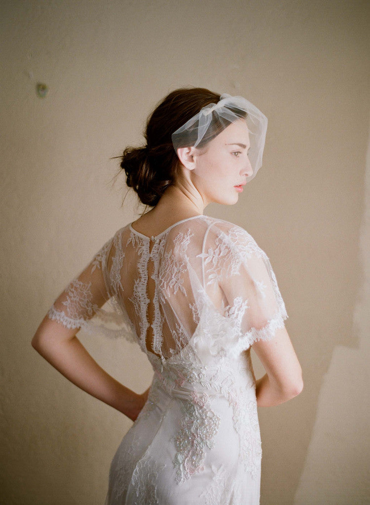 mini wedding dress with veil Mini tulle veil
