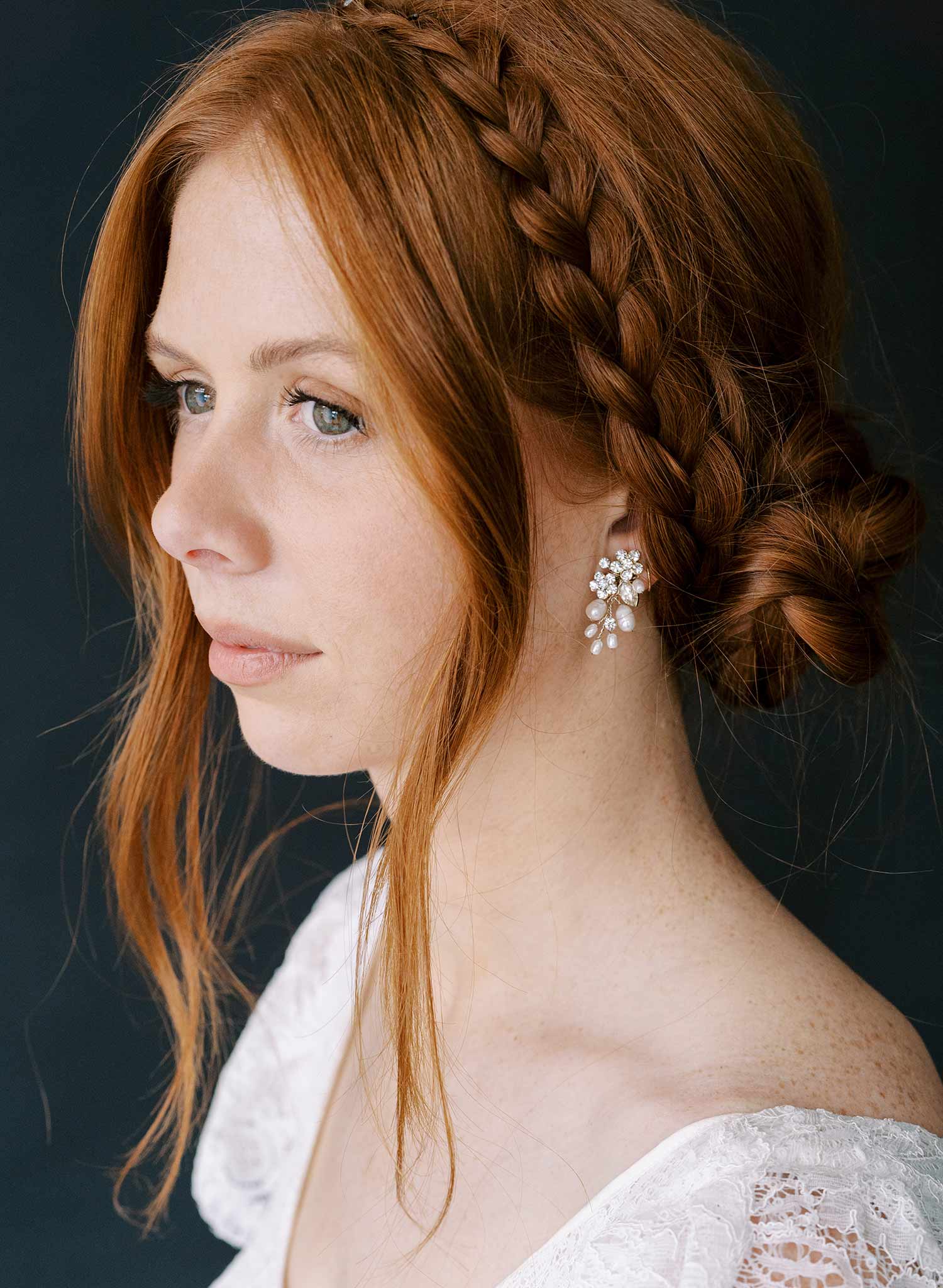 pearl and crystal small bridal earrings by twigs and honey