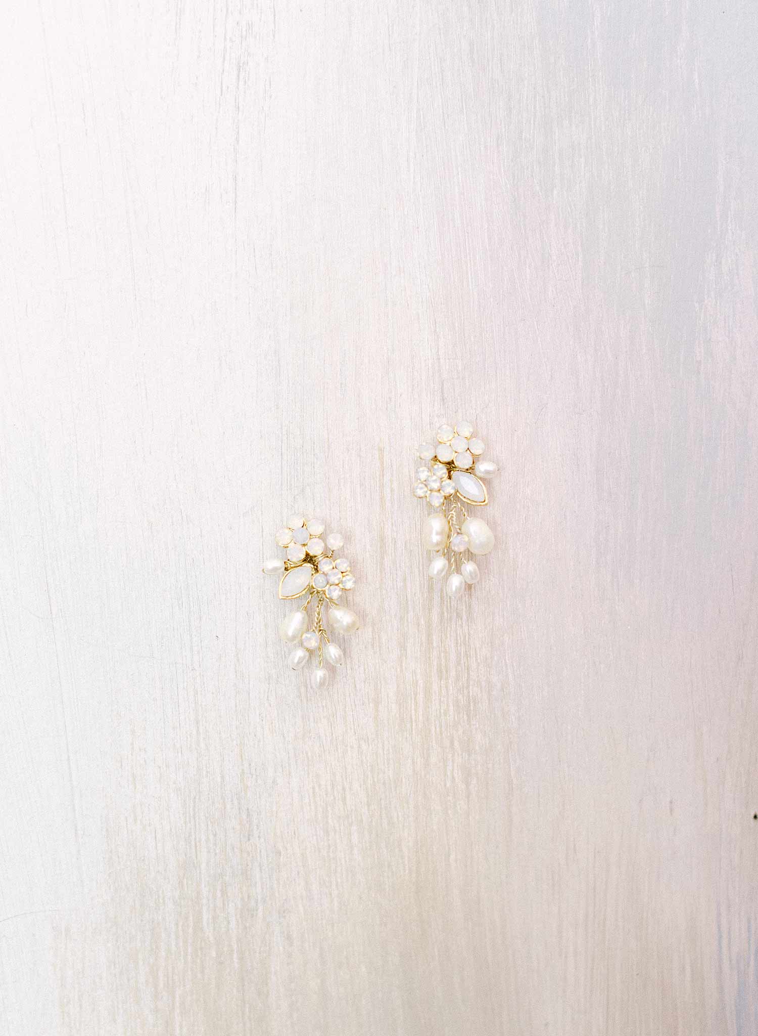 pearl and crystal small bridal earrings by twigs and honey