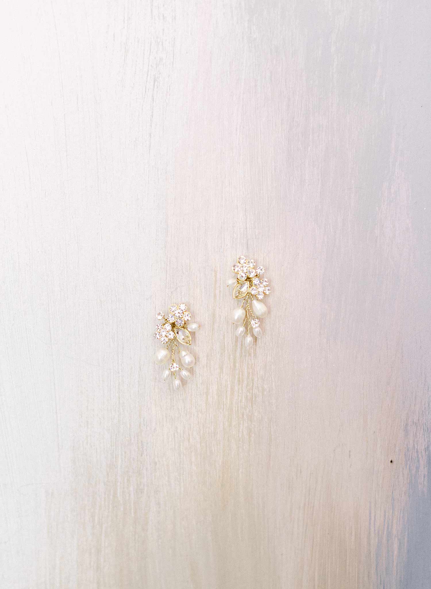 pearl and crystal small bridal earrings by twigs and honey