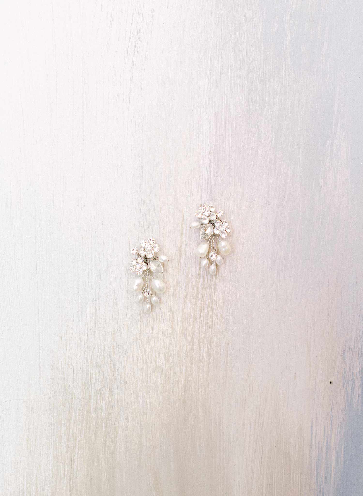 pearl and crystal small bridal earrings by twigs and honey