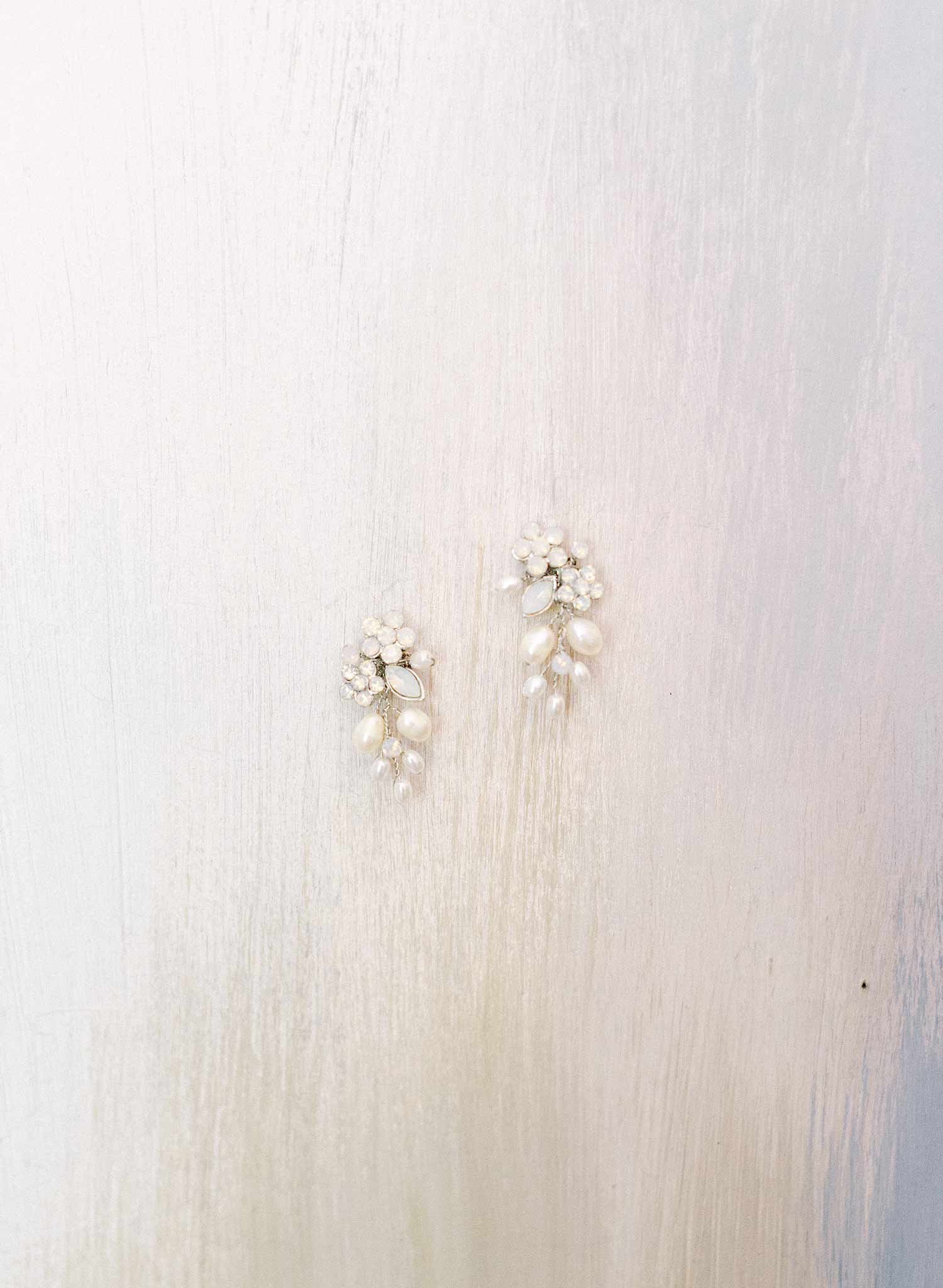 pearl and crystal small bridal earrings by twigs and honey