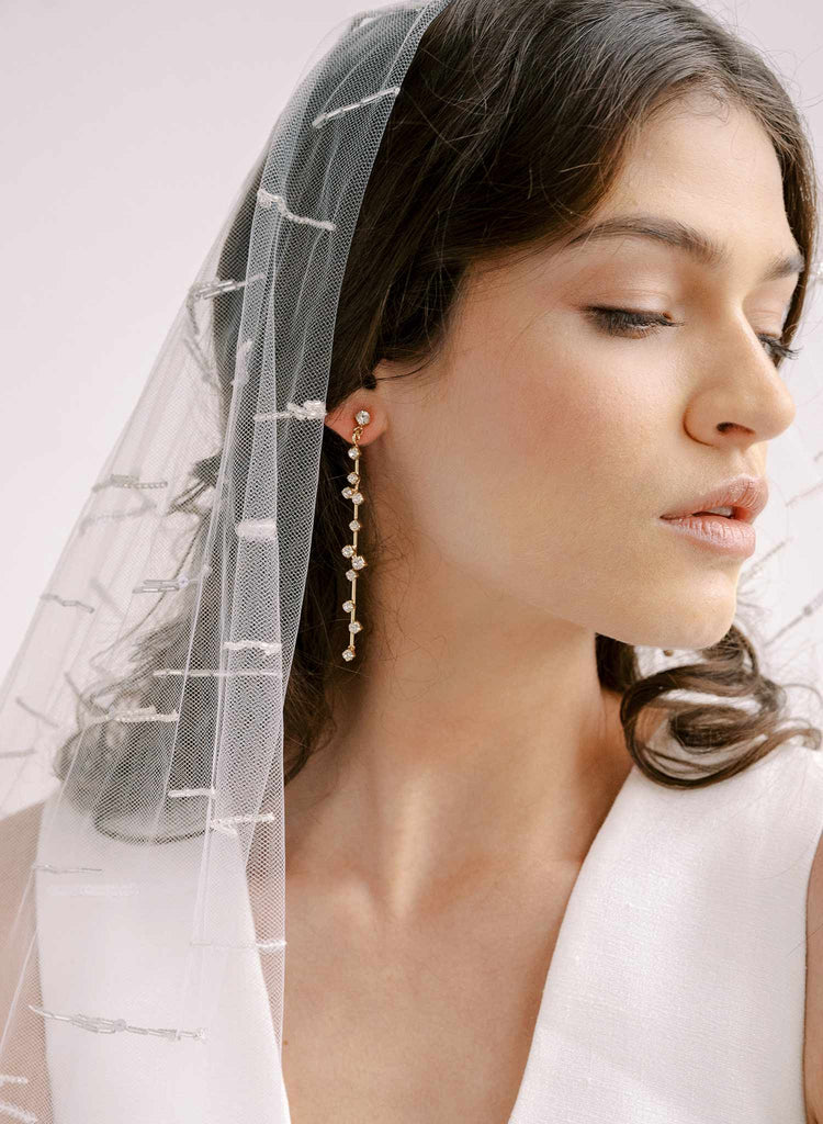 bridal modern crystal earrings by twigs & honey