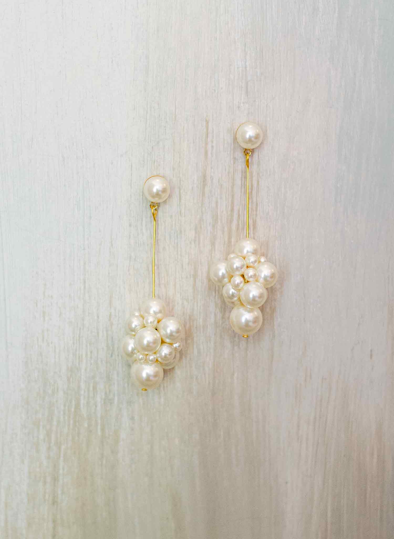 Pearl cluster drop earrings - Style #2307
