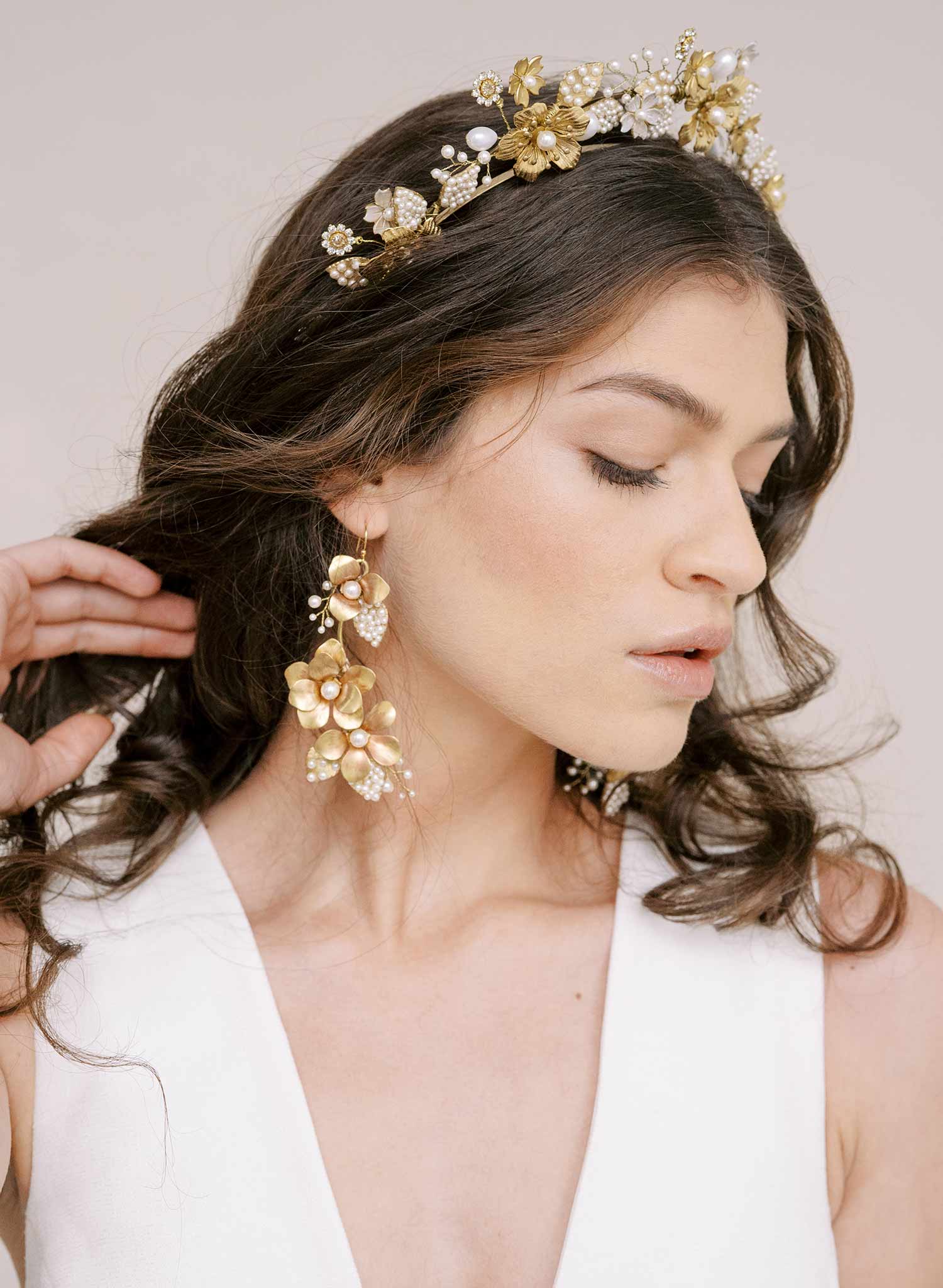 handmade bridal floral earrings by twigs & honey