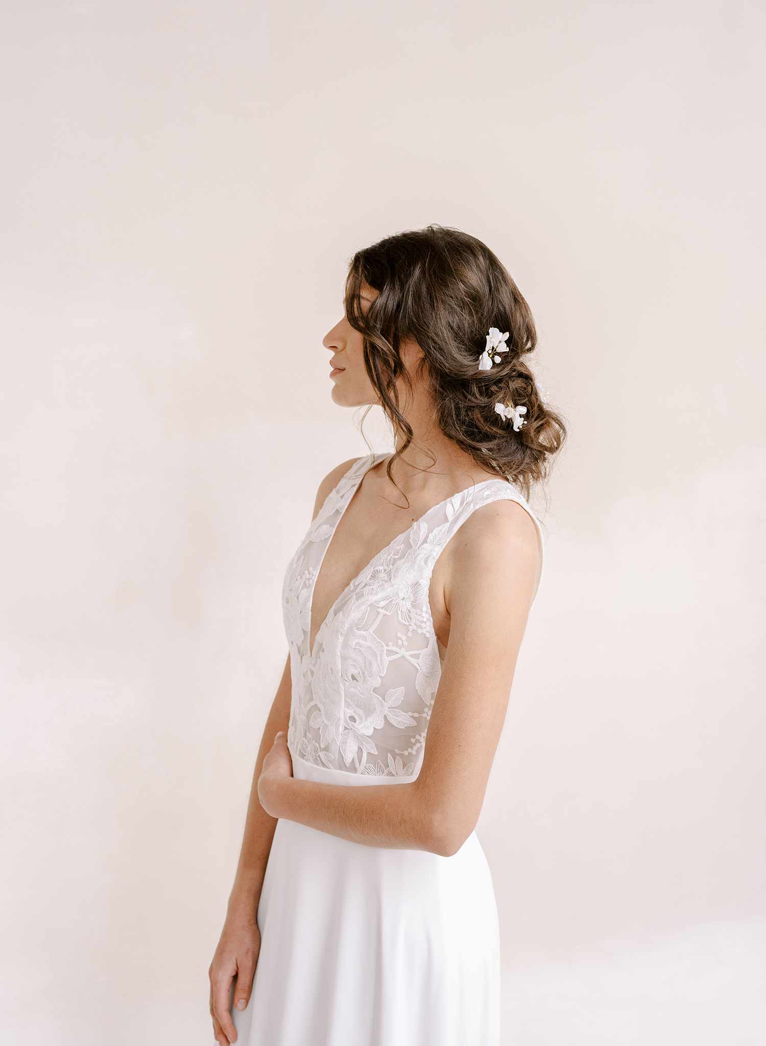 handmade sweet pea flower hair pin set by twigs & honey