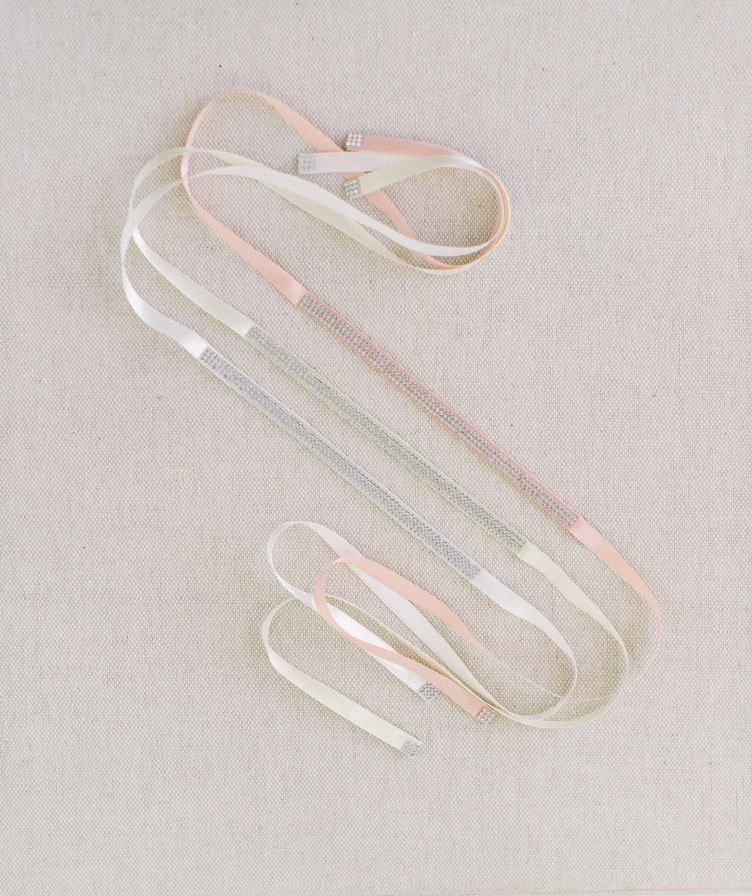 crystal and silk bridesmaid ribbon bracelet by twigs and honey