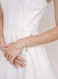 pearl and gold bridal wrap bracelet by twigs and honey