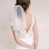 crystal embellished short tulle bridal veil by twigs and honey