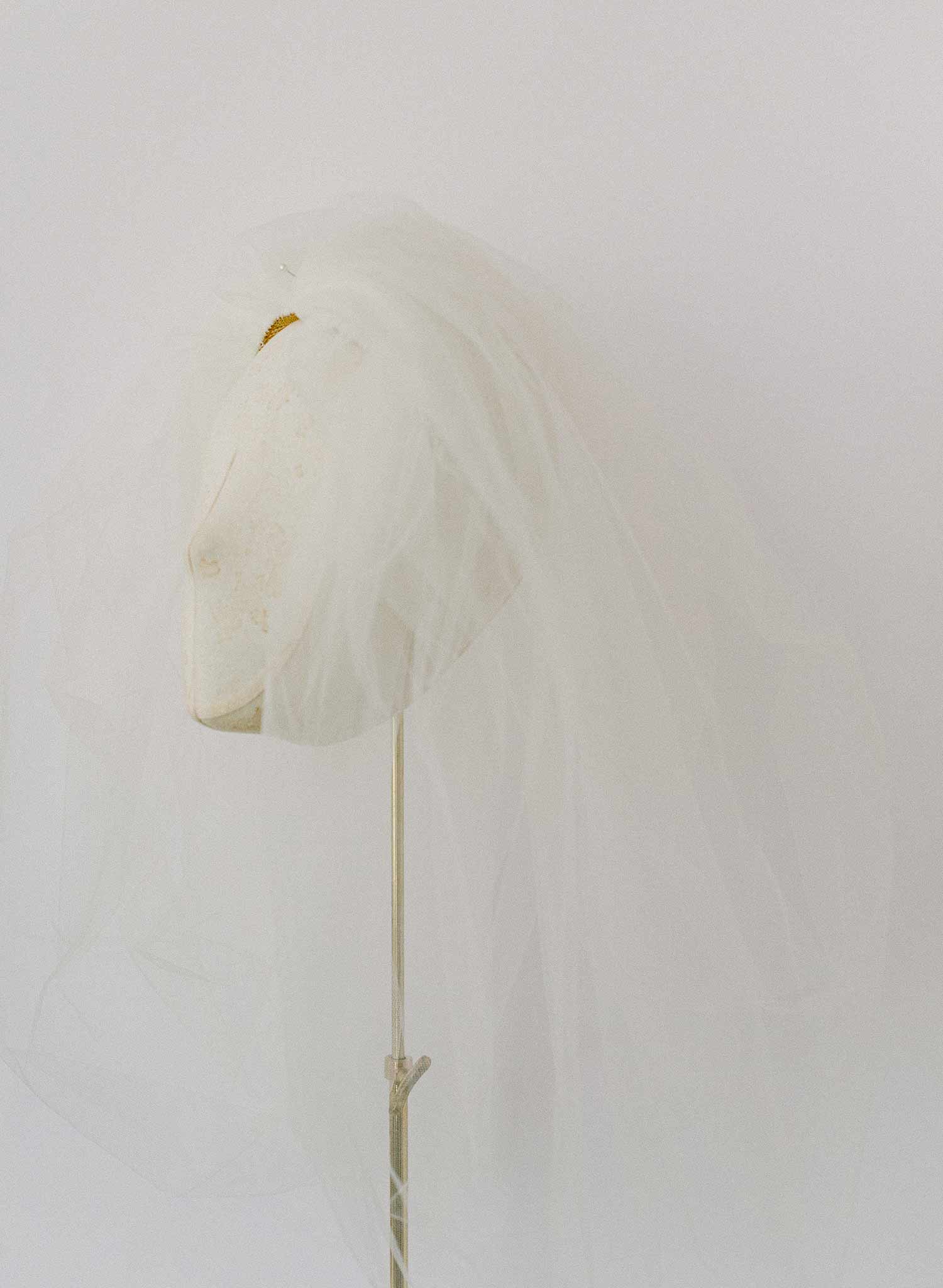 80s inspired voluminous short poufy bridal veil by twigs and honey