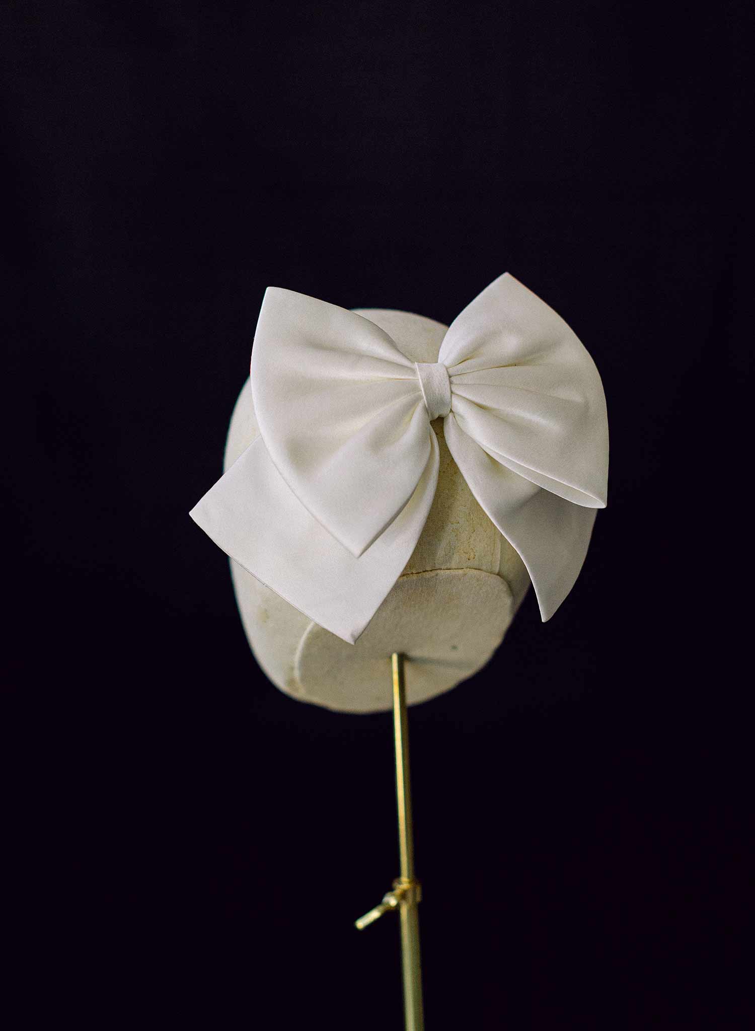Finished silk bridal bow hairclip - Style #2363