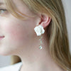 Handmade bridal rose and crystal earrings by twigs and honey