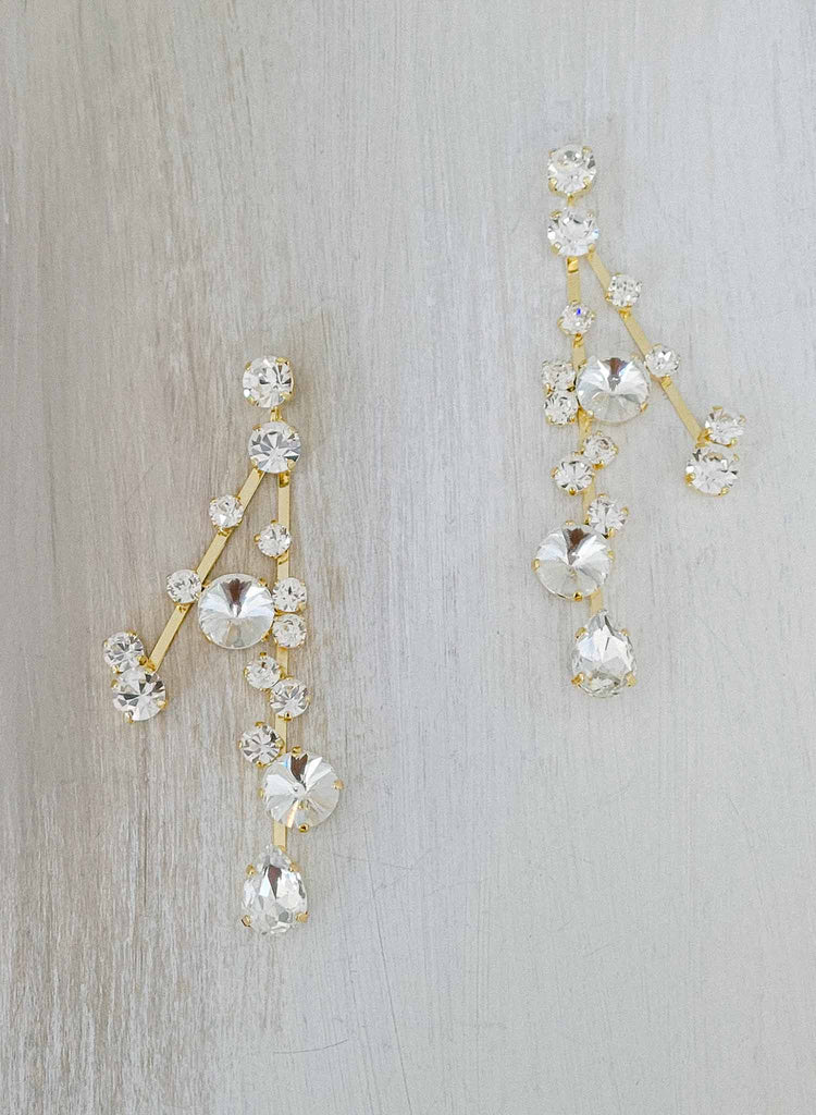 star inspired bridal chandelier earrings by twigs and honey