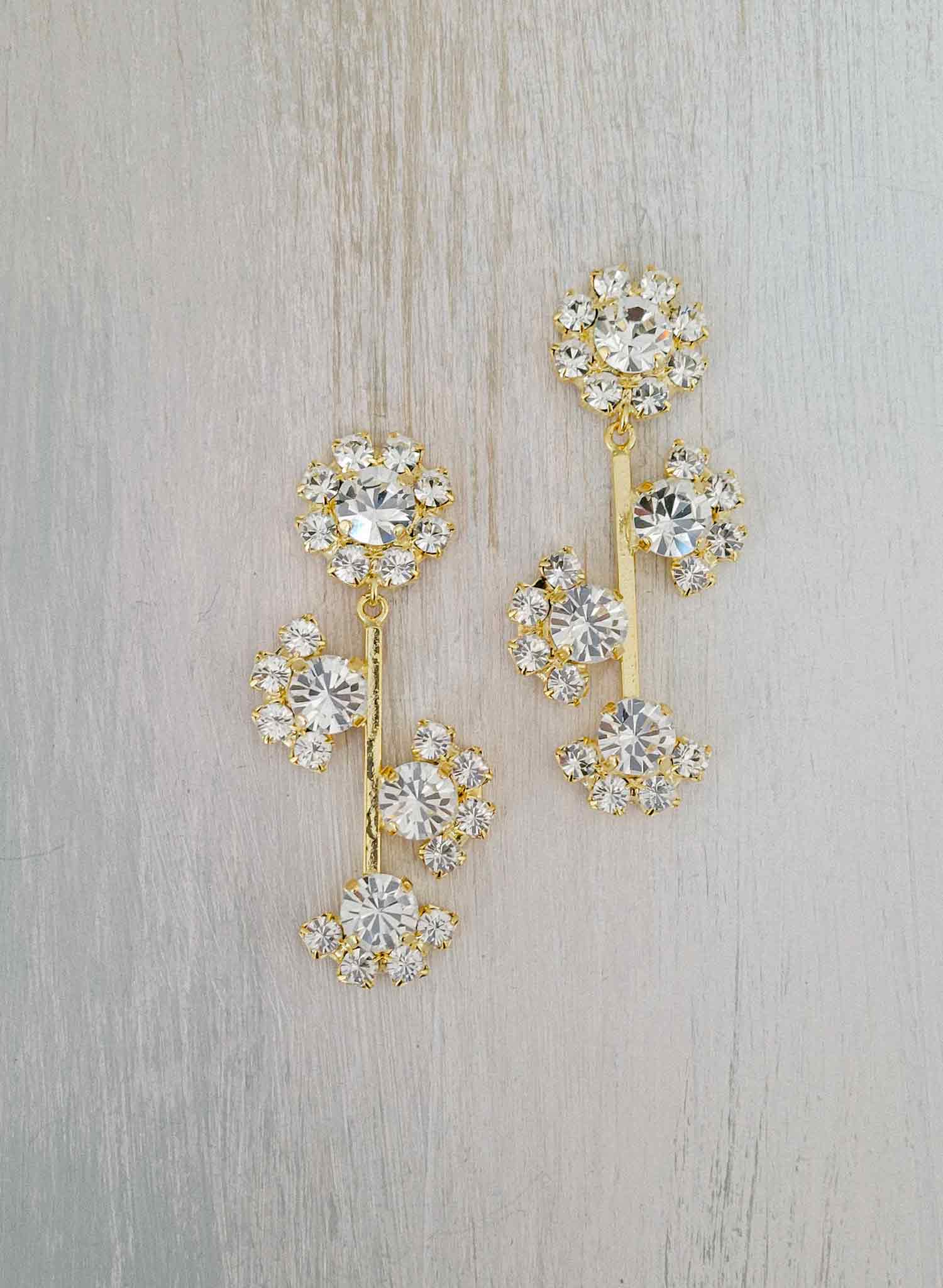 Dangling crystal blossom earrings - Style #2381