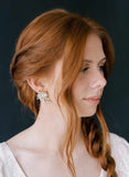 Bridal post back crystal earrings by twigs & honey