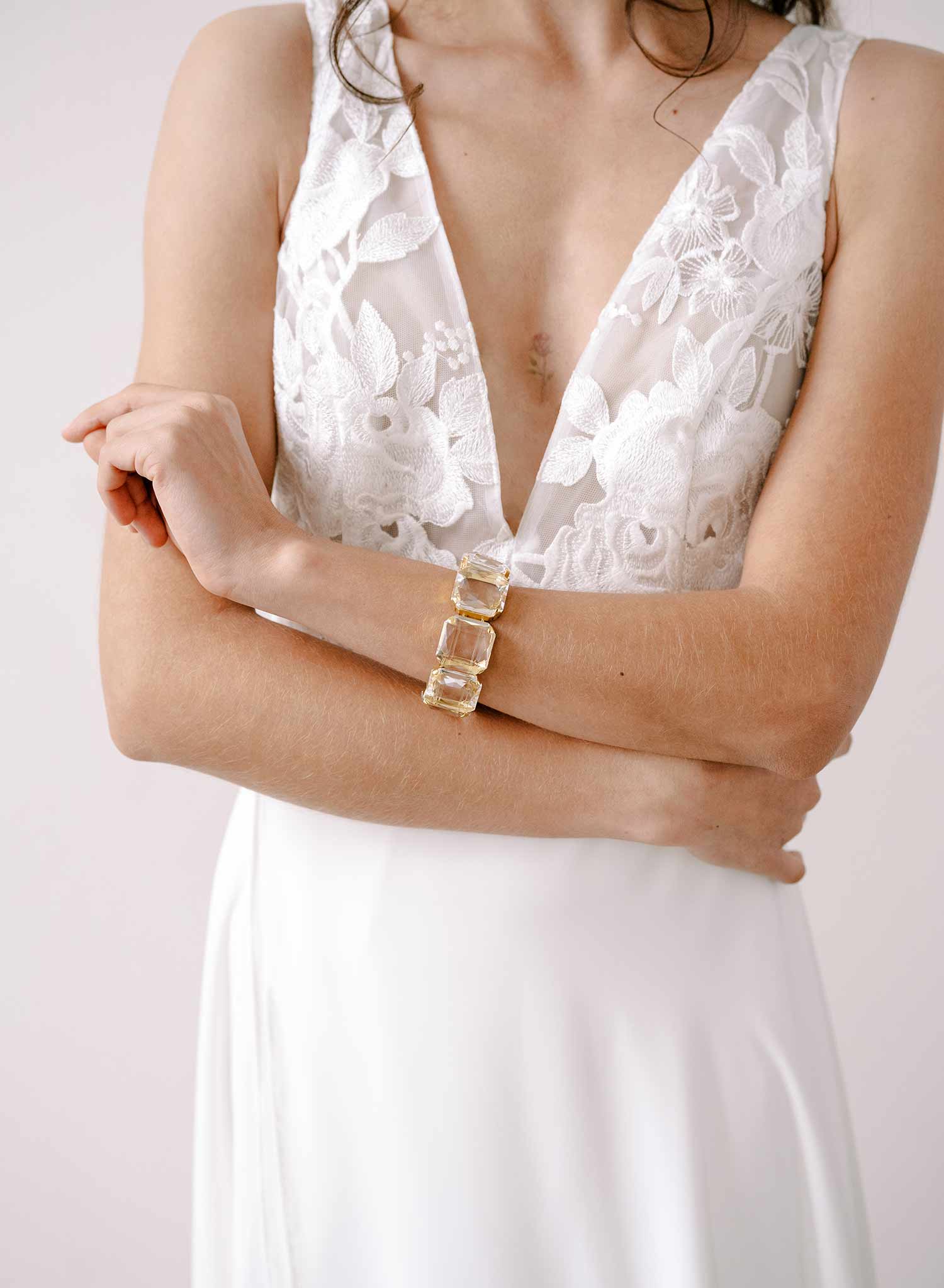 crystal bridal strech bracelet by twigs & honey