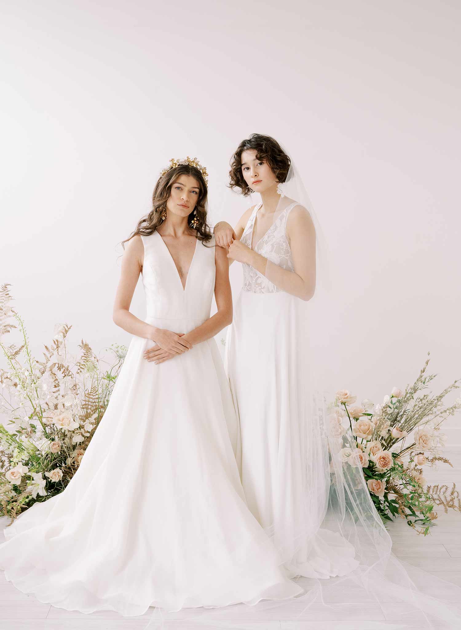 simple and plain wide bridal chapel length veil